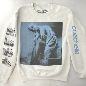 Ariana Grande Coachella AMEX Sweetener World Tour Sweatshirt Womens S White READ